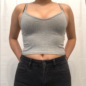 h&m grey crop top